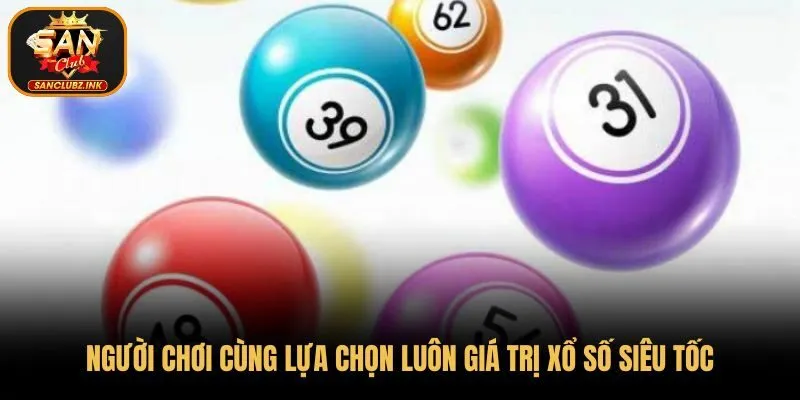 Người chơi cùng lựa chọn luôn giá trị xổ số siêu tốc